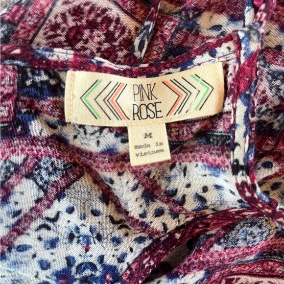 Pink Rose Purple and White Halter Sundress - Picture 5 of 6